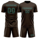 Custom Brown Blue Green Soccer Jersey
