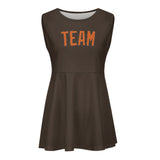 Custom Brown Orange Cheerleader Dress