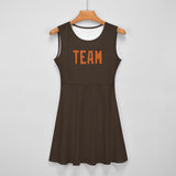 Custom Brown Orange Cheerleader Dress