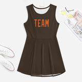 Custom Brown Orange Cheerleader Dress