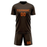 Custom Brown Orange Soccer Jersey