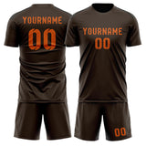 Custom Brown Orange Soccer Jersey