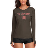 Custom Brown Copper Rose Women's Long-Sleeve Shirt