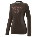 Custom Brown Copper Rose Women's Long-Sleeve Shirt