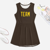 Custom Brown Gold Cheerleader Dress