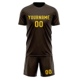 Custom Brown Gold Soccer Jersey