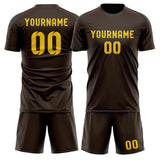 Custom Brown Gold Soccer Jersey