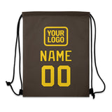 Custom Brown Gold Drawstring Bag