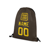 Custom Brown Gold Drawstring Bag