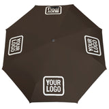 Custom Brown White Automatic Umbrella