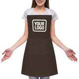 Custom Brown White Apron