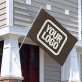 Custom Brown White Flag