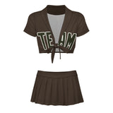 Custom Brown Olive Cheerleading Uniform Set