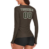 Custom Brown Olive Women's Long-Sleeve Shirt