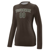 Custom Brown Olive Women's Long-Sleeve Shirt
