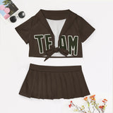 Custom Brown Olive Cheerleading Uniform Set