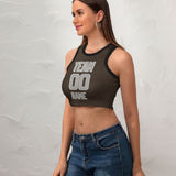 Custom Brown Gray Sleeveless Tank Top