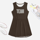 Custom Brown Gray Cheerleader Dress