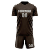 Custom Brown Gray Soccer Jersey