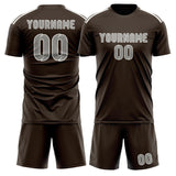 Custom Brown Gray Soccer Jersey