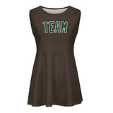 Custom Brown Green Cheerleader Dress