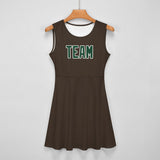 Custom Brown Green Cheerleader Dress