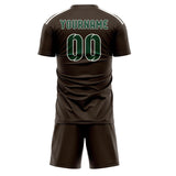 Custom Brown Green Soccer Jersey