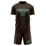 Custom Brown Green Soccer Jersey