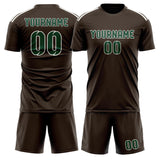 Custom Brown Green Soccer Jersey