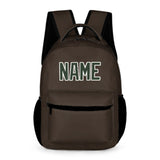 Custom Brown Dark Green Kids Backpack