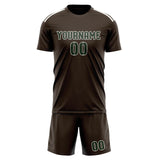 Custom Brown Dark Green Soccer Jersey