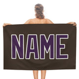 Custom Brown Purple Beach Towel