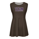 Custom Brown Purple Cheerleader Dress