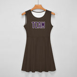 Custom Brown Purple Cheerleader Dress