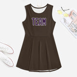 Custom Brown Purple Cheerleader Dress
