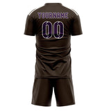 Custom Brown Purple Soccer Jersey