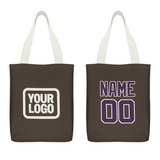 Custom Brown Purple Canvas Tote Bag