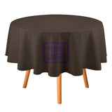 Custom Brown Purple Round Table Cloth