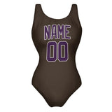 Custom Brown Purple Swimsuit
