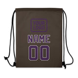Custom Brown Purple Drawstring Bag