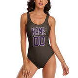 Custom Brown Purple Swimsuit