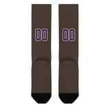 Custom Brown Purple Knee-High Sock