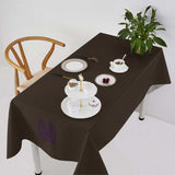 Custom Brown White Square Table Cloth