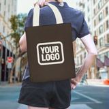 Custom Brown Purple Canvas Tote Bag