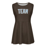 Custom Brown Light Blue Cheerleader Dress