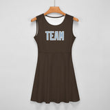 Custom Brown Light Blue Cheerleader Dress