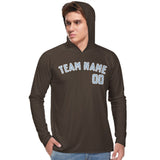 Custom Brown Light Blue UV-Hoodie