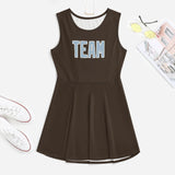 Custom Brown Light Blue Cheerleader Dress