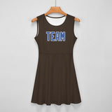 Custom Brown Sky Blue Cheerleader Dress