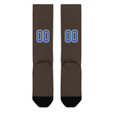 Custom Brown Sky Blue Knee-High Sock
